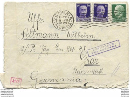 134 - 77 -  Enveloppe Envoyée De Venezia à Graz 1940 - Censure - 2. Weltkrieg