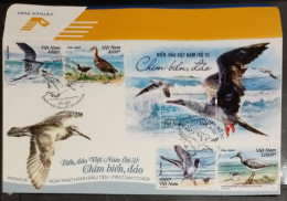 FDC Vietnam Viet Nam With Perf Stamps & Souvenir Sheet 2022 : Vietnamese Coastal & Island Bird (Ms1159) / 02 Photos - Vietnam