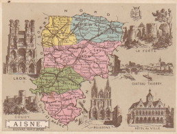 GU Nw -( 02 ) CHROMO DEPARTEMENT DE L' AISNE , LIBRAIRIE HACHETTE - MONUMENTS - ILLUSTRATION NORMAND - Autres & Non Classés