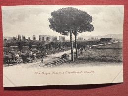 Cartolina - Roma - Via Appia Nuova E Acquedotti Di Claudio - 1900 Ca. - Autres & Non Classés