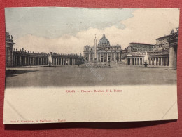 Cartolina - Roma - Piazza E Basilica Di S. Pietro - 1900 Ca. - Other & Unclassified