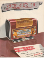 GU Nw - " EXCELSIOR 49 " , RADIOPHONE - CARACTERISTIQUES - AGENT DISTRIBUTEUR MAISON DAVID , AGEN (47) - Advertising