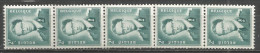 Belgique - Baudouin "Lunettes" Bande 5 Timbres Avec N° 045 Au Verso - N° R38 - Coil Stamps