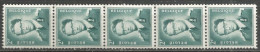 Belgique - Baudouin "Lunettes" Bande 5 Timbres Avec N° 040 Au Verso - N° R38 - Coil Stamps