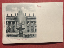 Cartolina - Roma - Fontana Di S. Pietro - 1900 Ca. - Sonstige & Ohne Zuordnung