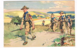 SCOUT-71  Boy Scouts Walking In The Mountains - Scoutismo