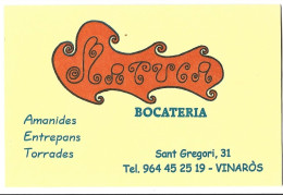 Vinaros Sant Gregori Matuca Bocateria Business Card Etiquette Visitekaartje Htje - Tarjetas De Visita