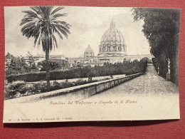 Cartolina - Giardini Del Vaticano E Cupola Di S. Pietro - 1900 Ca. - Otros & Sin Clasificación