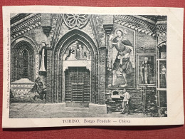 Cartolina - Torino - Borgo Feudale - Chiesa - 1900 Ca. - Sonstige & Ohne Zuordnung