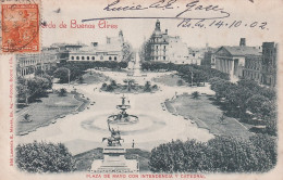 DE Nw28- PLAZA DE MAYO CON INTENDENCIA Y CATEDRAL - RECUERDO DE BUENOS AIRES - ARGENTINA - OBLITERATION 1902 - Argentinië