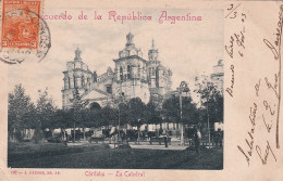 DE Nw28- CORDOBA - LA CATEDRAL - RECUERDO DE LA REPUBLICA  ARGENTINA - OBLITERATION 1903 - Argentina