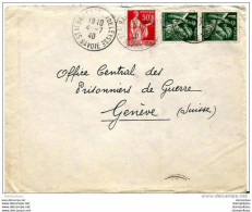 64 - 60 - Enveloppe Envoyée De Savoie à L'Office Des Prisonniers De  Guerre Genève  1940 - Oorlog 1939-45