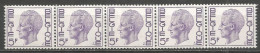 Belgique - Baudouin "Elström" Bande 5 Timbres Avec N° 505 Au Verso - N° R50 - Coil Stamps