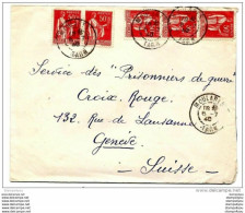 64 - 58 - Enveloppe Envoyée De Moulares / Tarn  Au Service Des Prisonniers De Guerre Croix Rouge Genève 1940 - Guerra Del 1939-45