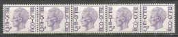 Belgique - Baudouin "Elström" Bande 5 Timbres Avec N° 525 Au Verso - N° R50 - Coil Stamps