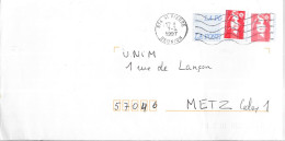 C79 - REUNION - ENTIER MARIANNE DE BRIAT SUR LETTRE DE SAINT PIERRE DU 07/04/97 - Cartas & Documentos