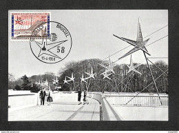 BELGIQUE - BELGIE - Carte MAXIMUM 1958 - Exposition Universelle De BRUXELLES - La Passerelle - 1951-1960
