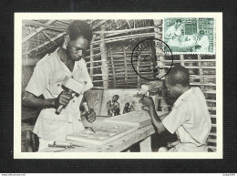 BELGIQUE - BELGIE - Carte MAXIMUM 1960 - INDÉPENDANCE DU CONGO - Ateliers Sociaux D'art Indigène - 1951-1960