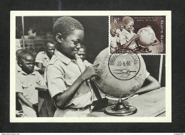 BELGIQUE - BELGIE - Carte MAXIMUM 1960 - INDÉPENDANCE DU CONGO - La Leçon De Géographie à L'école - 1951-1960