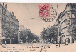 DE Nw31- SAN SEBASTIAN - AVENIDA DE LA LIBERTAD - OBLITERATION 1904 - Guipúzcoa (San Sebastián)