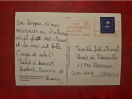 Carte MALLORCA POUR CHATENOIS 67 VIGNETTE IFCC TICKET PRE PAYE FLAMME ROUGE BRUSSEL X AIRPORT - Other & Unclassified