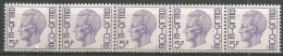Belgique - Baudouin "Elström" Bande 5 Timbres Avec N° 520 Au Verso - N° R50 - Coil Stamps