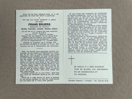 BRUERS Frans °VORSELAAR 1914 +LICHTAART 1975 - COOLS - Obituary Notices