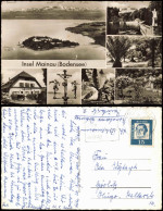 Insel Mainau-Konstanz MB: Luftbild, Schwedensteine, Rosengarten 1965 - Konstanz