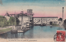 EP 30-(33) COUTRAS - LES BORDS DE L'ISLE AUX USINES DE LAUBARDEMONT  - CARTE COLORISEE - Other & Unclassified