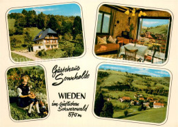 73778956 Wieden Schwarzwald Gaestehaus Sonnenhalde Gaststube Panorama Trachtenki - Autres & Non Classés