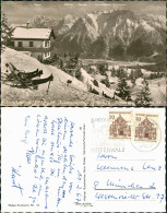 Ansichtskarte Mittenwald Kranzberghaus (1392 M) Skifahrer 1962 - Mittenwald