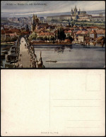 Prag Hradschin/Hradčany Praha Hradschin Karlsbrücke Künstlerkarte 1915 - Tschechische Republik