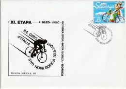 CICLISMO 84. GIRO D'ITALIA 2001 - TAPPA BLED GORIZIA. SLOVENIA. ANNULLO SPECIALE NOVA GORICA SU BUSTA DEDICATA - Wielrennen