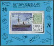 British Virgin Islands 1987 SG666 Postal Services Mail Ship MS MNH - British Virgin Islands