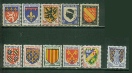 YT N° 572 574 602 755 756 834 839 1044 1047 1195 1351A Neufs ** - 1941-66 Coat Of Arms And Heraldry