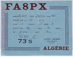 Ad8997 - ALGERIA - RADIO FREQUENCY CARD - 1949 - Radio