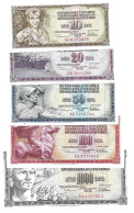 Yougoslavie Yugoslavia 10 + 20 + 50 + 100 + 1.000 Dinara 1978 UNC / NEUF - Jugoslavia