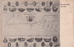 FI 30- PLAN DU CANAL DE SUEZ ( EGYPTE ) - PORTRAIT F. DE LESSEPS - Suez