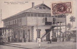 GU Nw- KONAKRY ( CONAKRY ) - GUINEE  - LA GARE  - ANIMATION - LOCOMOTIVE A QUAI - OBLITERATION 1908 - Guinea Francese