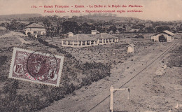 GU Nw- GUINEE FRANCAISE -  KINDIA  - LE BUFFET ET LE DEPOT DES MACHINES - VUE GENERALE - OBLITERATION 1908 - French Guinea