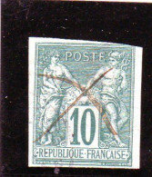 COLONIES SAGE  10 Centimes Vert Oblitér - Sage