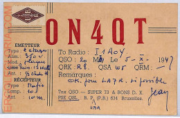 Ad9002 - BELGIUM - RADIO FREQUENCY CARD - Bruxelles - 1947 - Radio