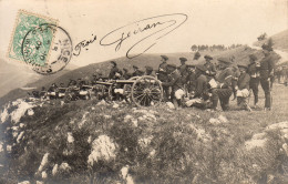 Carte Photo Chasseurs Alpins Dans L'authion Exercice De Tir - Other & Unclassified