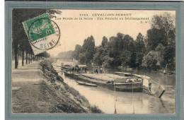 CPA (92) LEVALLOIS-PERRET - Mots Clés: Seine, Chemin De Halage, Péniche, En 1913 - Levallois Perret