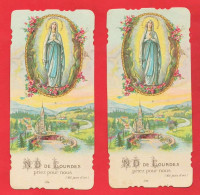 -- NOTRE DAME DE LOURDES PRIEZ POUR NOUS / INVOCATIONS AU DOS / LOT DE 2 IMAGES -- - Images Religieuses