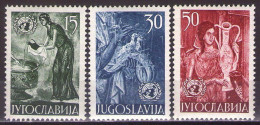 Yugoslavia 1953 - Airmail - Mi 714-716 - United Nations- MNH**VF - Unused Stamps