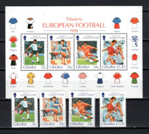 Gibraltar 1996 Football Soccer European Championship Set Of 4 + S/s MNH - Eurocopa (UEFA)