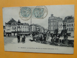 ROUBAIX -- Marché Aux Herbes Médicinales Sur La Grand'Place - Cpa 1905 - BELLE ANIMATION - Roubaix