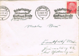 53958. Carta HAMBURG (Alemania Reich) 1937. Fechador REICHSTAGUNG - Covers & Documents