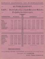 NAT. MIJ DER BUURTSPOORWEGEN, AUTOBUSDIENST LIJN DOEL-CALLOO-GAVERLAND-BEVEREN-MELSELE-ZWIJNDRECHT-ANTWERPEN - Europe